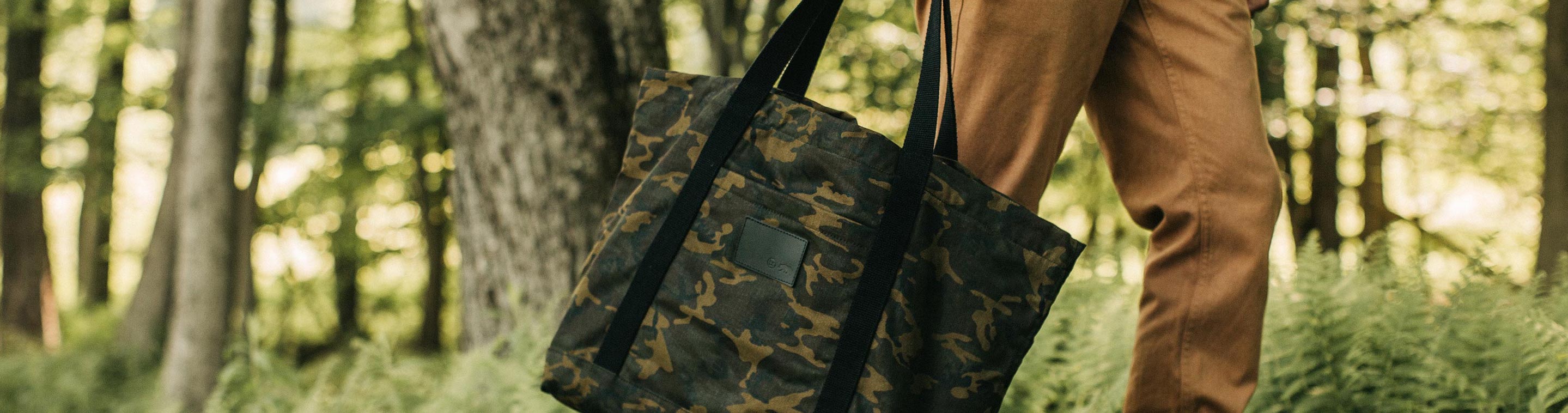 Graphite Camouflage Waxed Canvas Small Tote | Meanwhile Back on The Farm