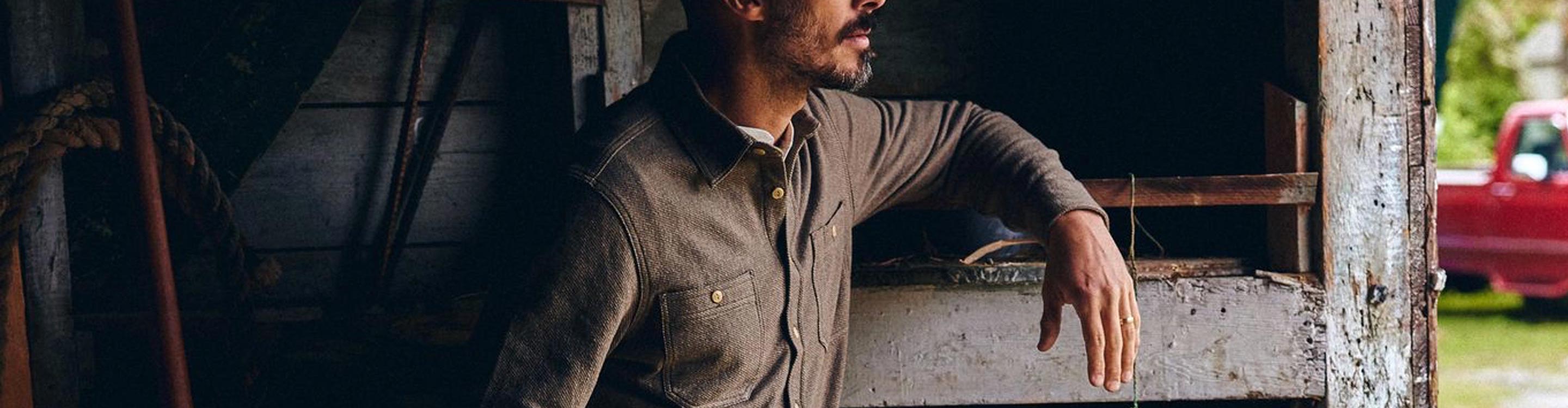 Taylor Twill Knit Stitch for Men - Knit Utility Shirt | Shirts The in