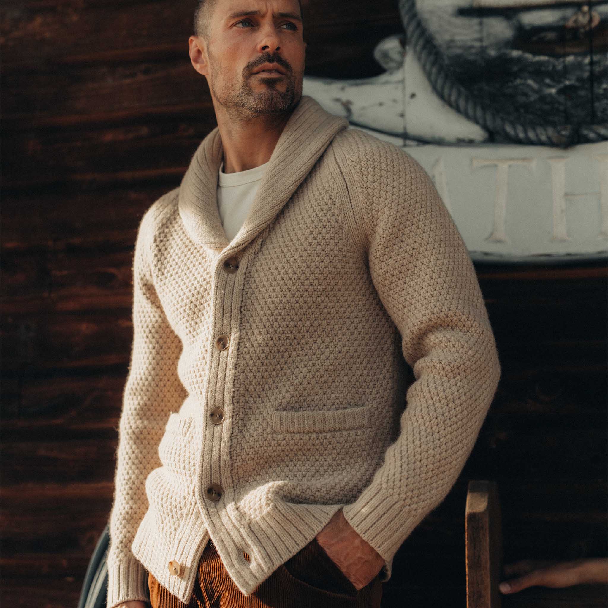 Fisherman knit cardigan hotsell