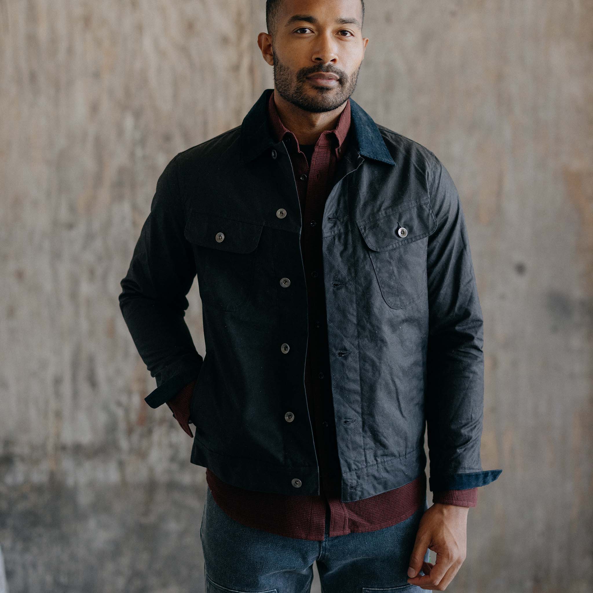 The Long Haul Jacket in Coal Waxed Canvas | Taylor Stitch