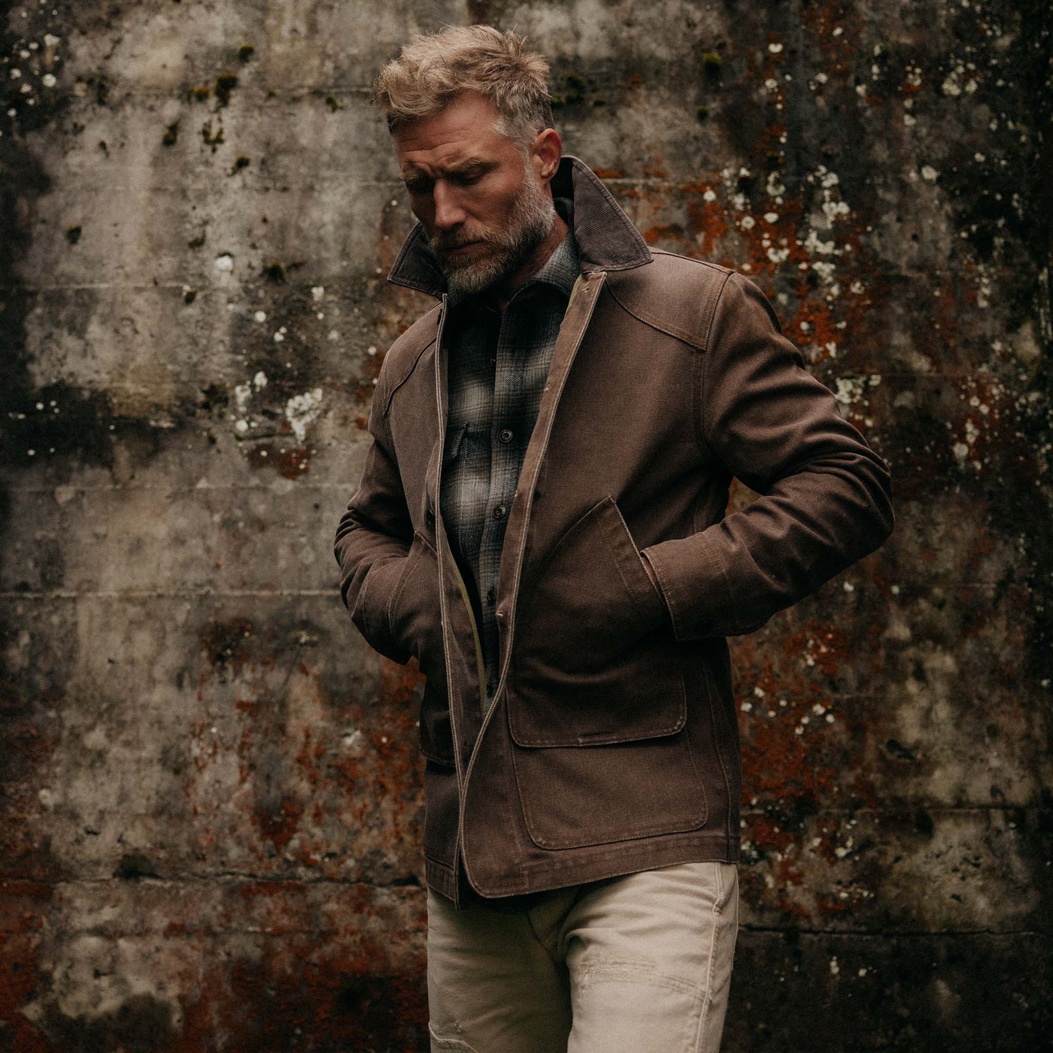 The Upland Jacket in Aged Penny Chipped Canvas