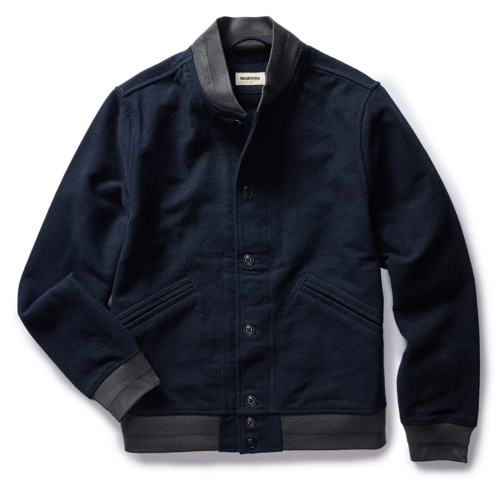 Men's Heathered Charcoal Wool Bomber Jacket
