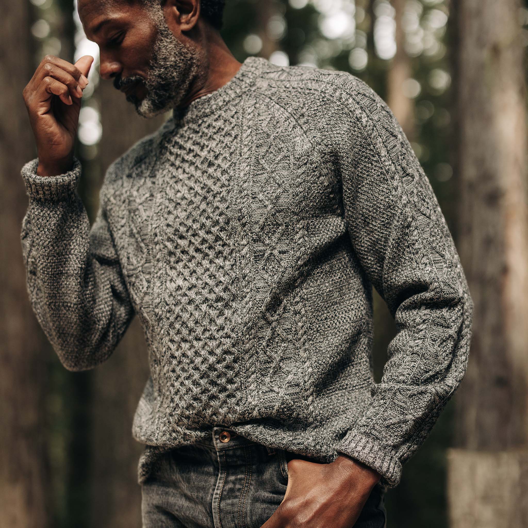 The Orr Sweater in Marled Coal Merino | The Merino Collection