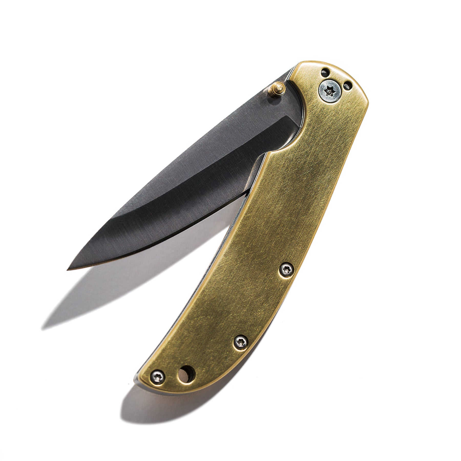 Buy Custom Forged Drop Point Knife, Brass Bolsters And Guards, Stacked  Leather Handle, made to order from CoffeeHouseForge