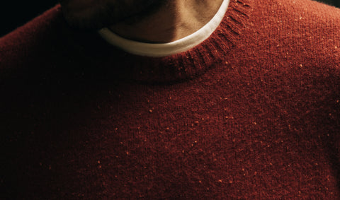 Close up of Lodge Yak Wool Sweater