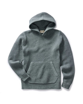 The Crawford Sweater Hoodie in Deep Sea Twist, Knits by Taylor Stitch