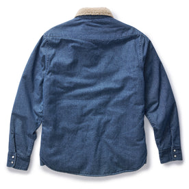 flatlay of the back of The Western Shirt Jacket in Washed Indigo, Wovens by Taylor Stitch