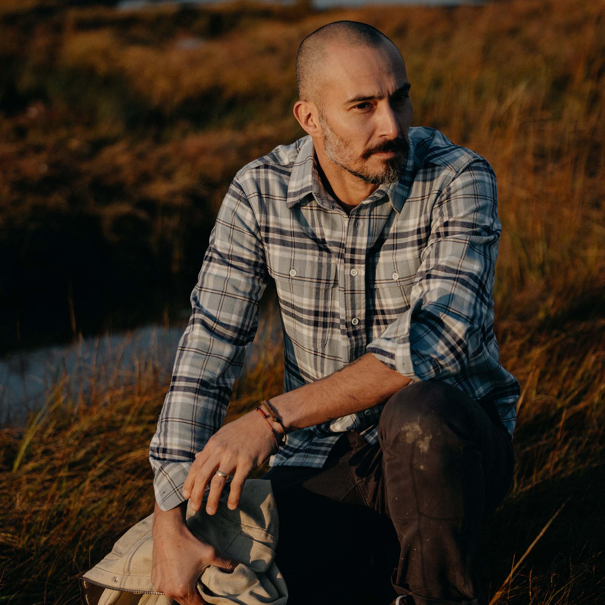 The Ledge Flannel Shirt in Faded Blue Plaid | Taylor Stitch