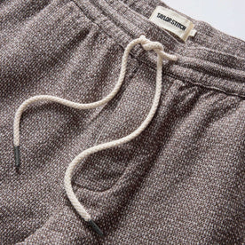 material shot of the waistband on The Apres Pant in Granite Linen Tweed, Bottoms by Taylor Stitch