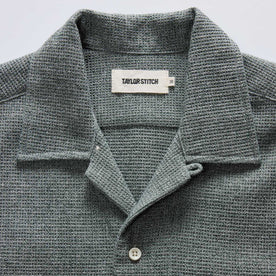 material shot of the collar on The Conrad Shirt in Deep Sea Twist, Wovens by Taylor Stitch