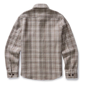 flatlay of the back of The Cutter Overshirt in Grey Plaid, Wovens by Taylor Stitch