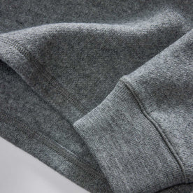 material shot of the cuffs on The Evans Crew in Dark Ash Birdseye Wool, Knits by Taylor Stitch