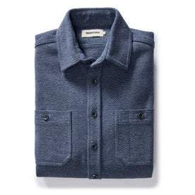 folded flatlay of The Utility Shirt in Indigo Ash Wool Canvas, Wovens by Taylor Stitch