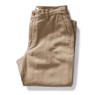 folded flatlay of The Carmel Pant in Heather Khaki Cotton Linen, Bottoms by Taylor Stitch