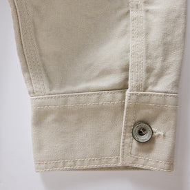 material shot of the cuff on The Shifter Jacket in Stone Pigment Canvas, Outerwear by Taylor Stitch