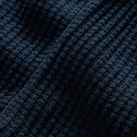 material shot of the texture on The Waffle Sock in Dark Navy, Accessories by Taylor Stitch