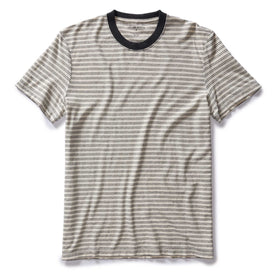 flatlay of The Cotton Hemp Tee in Black Coffee Stripe, Knits by Taylor Stitch