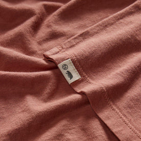 material shot of the bottom hem on The Cotton Hemp Tee in Fired Clay, Knits by Taylor Stitch