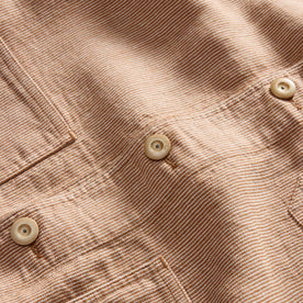 material shot of the buttons on The Ojai Jacket in Chili Stripe Linen