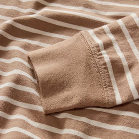 material shot of cuff on The Organic Cotton Long Sleeve Tee in Churro Stripe