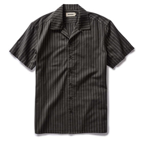flatlay of The Short Sleeve Davis Shirt in Kelp Stripe
