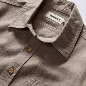 material shot of the collar on The Utility Shirt in Canteen Nep