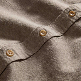 material shot of the buttons on The Utility Shirt in Canteen Nep