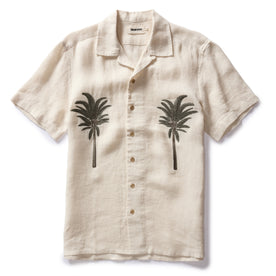 flatlay of The Short Sleeve Davis Shirt in Natural Palm Embroidery, Wovens by Taylor Stitch