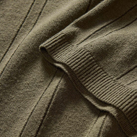 material shot of the sleeve on The Valencia Sweater Polo in Cilantro Rib
