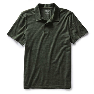 The Merino Polo in Heather Army
