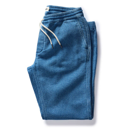 The Apres Pant in Washed Indigo Sashiko