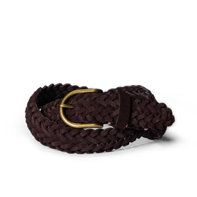 The Braided Belt in Chocolate Suede - featured image