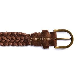 flatlay of the back of the buckle on The Braided Belt in Tan Suede, Accessories by Taylor Stitch