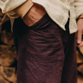 fit model with his hands in his pockets wearing The Breakwater Pant in Nutmeg Donegal, Bottoms by Taylor Stitch