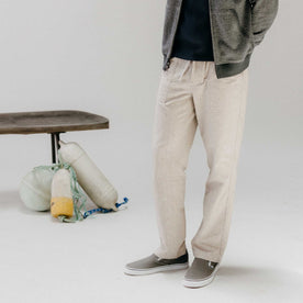 fit model showing off The Breakwater Pant in Oat Donegal, Bottoms by Taylor Stitch