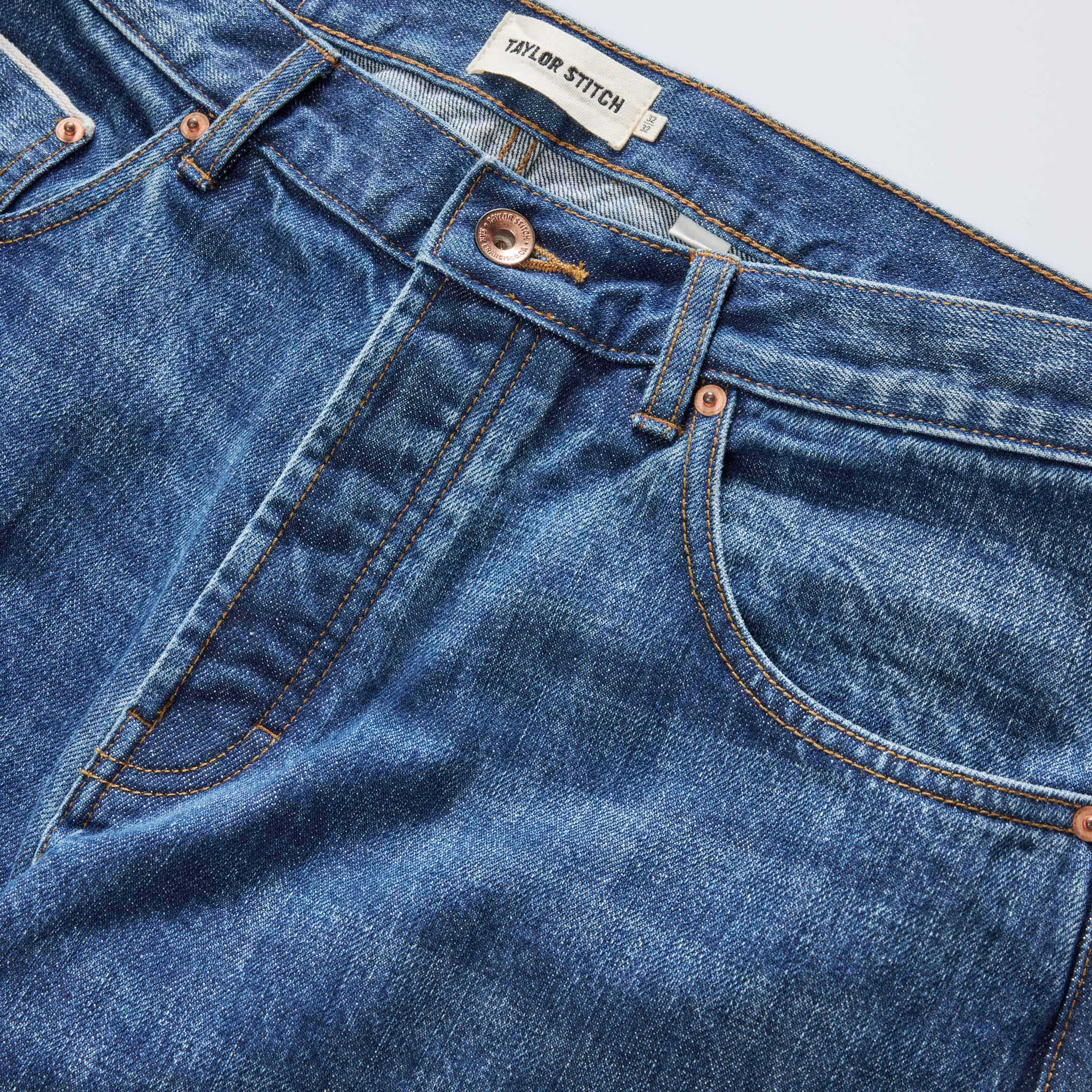 Taylor Stitch Slim Denim Jeans good in Rinsed Organic Selvedge