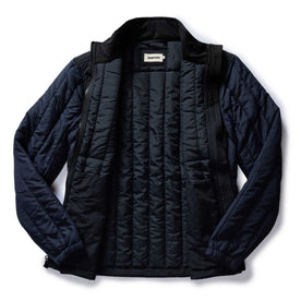 flatlay of the The Ember Jacket in Dark Navy Quilted Nylon open, Outerwear by Taylor Stitch