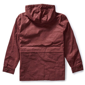 flatlay of the back of The Explorer Jacket in Red Wine Dry Wax, Outerwear by Taylor Stitch