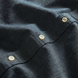 material shot of the buttons on The Jack in Rinsed Indigo Chambray, Wovens by Taylor Stitch