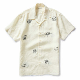 The Short Sleeve Davis Shirt in Embroidered Natural - featured image