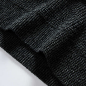 material shot of the bottom hem on The Sidecountry Sweater in Heather Coal Merino Waffle, Knits by Taylor Stitch