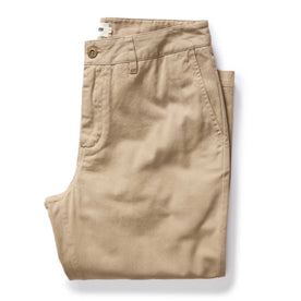 folded flatlay of The Slim Foundation Pant in Organic Khaki, Bottoms by Taylor Stitch