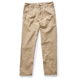 flatlay of The Slim Foundation Pant in Organic Khaki, Bottoms by Taylor Stitch