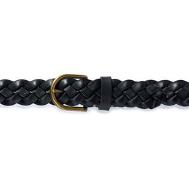 editorial image of The Braided Belt in Black buckled , Accessories by Taylor Stitch