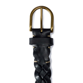 editorial image of the buckle on The Braided Belt in Black, Accessories by Taylor Stitch