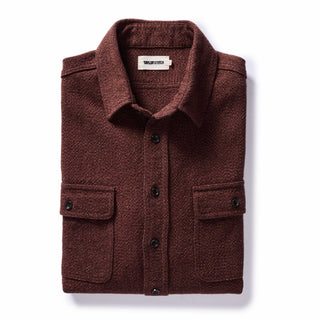 The Ledge Shirt in Burgundy Linen Tweed