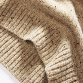 material shot of the bottom hem on The Lodge Sweater in Sand Donegal, Knits by Taylor Stitch