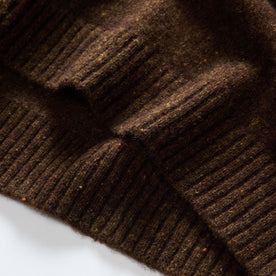 material shot of the hem on The Lodge Sweater in Timber Donegal, Knits by Taylor Stitch