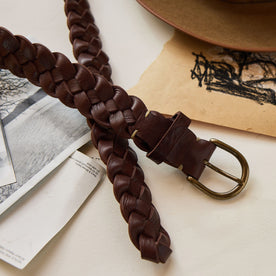 editorial image of The Braided Belt in Dark Brown on decor, Accessories by Taylor Stitch