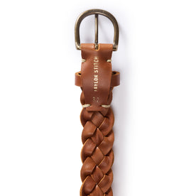 editorial image of the inside buckle on The Braided Belt in Whiskey, Accessories by Taylor Stitch